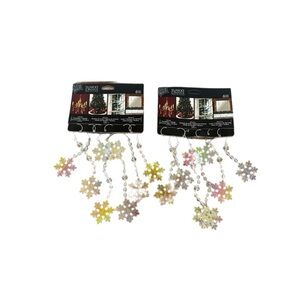 Hanging Snowflake Christmas Ornaments, Set of 12, Clear Acrylic Beaded New